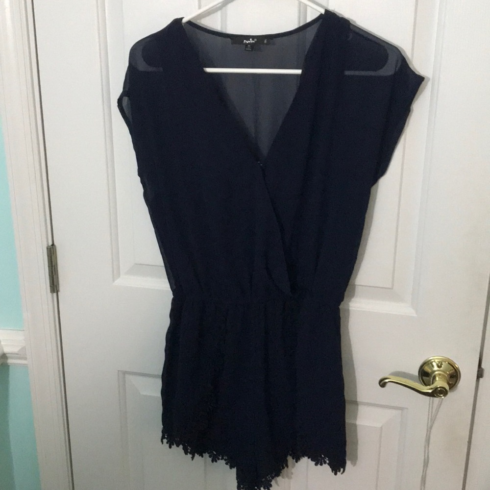 Navy blue thin romper